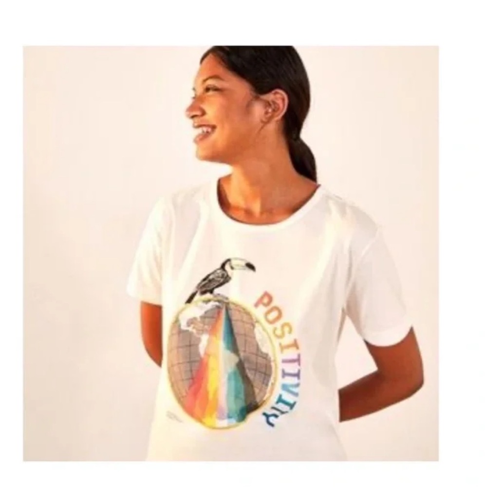 Farm Rio - Positivity Graphic T-Shirt Size M NWT